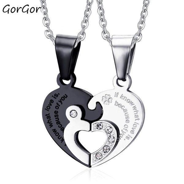 pendant necklaces gorgor trendy classic love puzzle titanium steel black and white color necklace for understated couple jewlery gift cn-065, Silver
pendant necklaces gorgor trendy classic love puzzle titanium steel black and white color necklace for understated couple jewlery gift cn-065, Silver
