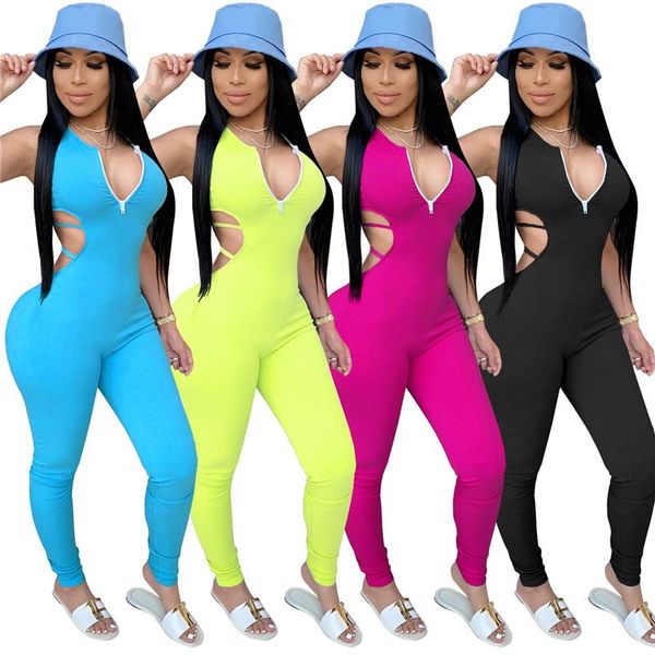 women's jumpsuits & rompers rstylish 2021 for women summer hollow out solid jumpsuit sleeveless zipper v-neck playsuit long, Black;white
women's jumpsuits & rompers rstylish 2021 for women summer hollow out solid jumpsuit sleeveless zipper v-neck playsuit long, Black;white
