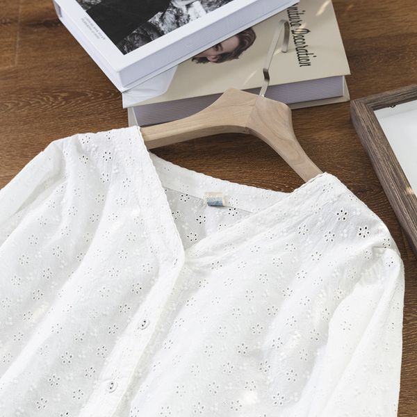 women's blouses & shirts lamtrip unique v-neck hook hollow out embroidered solid cotton long sleeve shirt sweet olbj, White
women's blouses & shirts lamtrip unique v-neck hook hollow out embroidered solid cotton long sleeve shirt sweet olbj, White