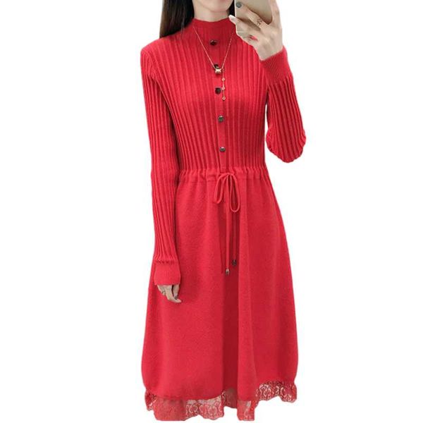 casual dresses autumn winter fashion half turtleneck long knitted sweater dress women pullovers lace knitwear sweaters ladies g1626, Black;gray
casual dresses autumn winter fashion half turtleneck long knitted sweater dress women pullovers lace knitwear sweaters ladies g1626, Black;gray