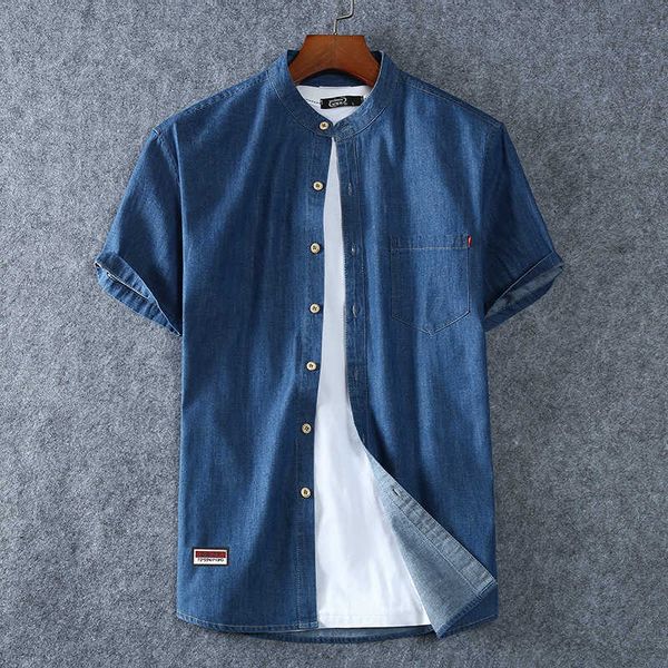 men's 100% cotton summer fashion pure color breathable comfortable stand collar denim short sleeve shirt(oversized plus size) p0812, White;black
men's 100% cotton summer fashion pure color breathable comfortable stand collar denim short sleeve shirt(oversized plus size) p0812, White;black