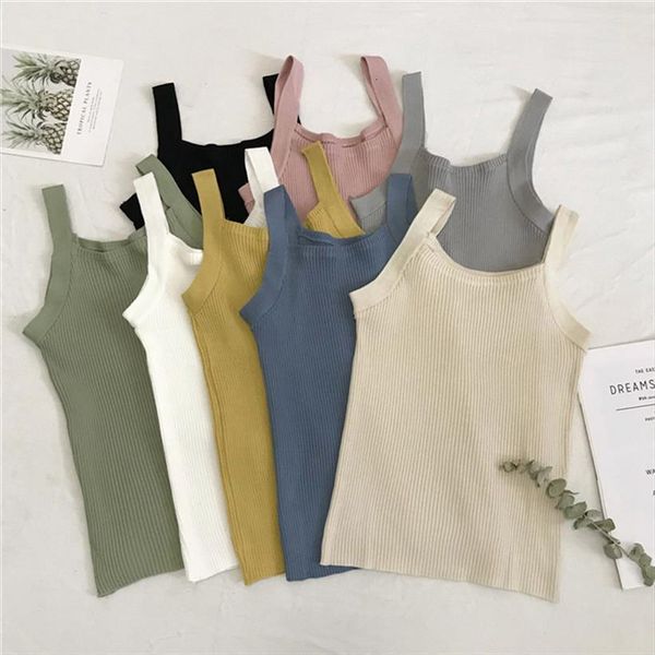 summer knit girls women tank camisole slash neck sleeveless t shirt short female basic camis high quality, White
summer knit girls women tank camisole slash neck sleeveless t shirt short female basic camis high quality, White