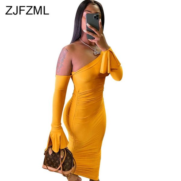 casual dresses ruched drawstring fall long party dress women one shoulder flare sleeve bandage elegant backless mermaid, Black;gray
casual dresses ruched drawstring fall long party dress women one shoulder flare sleeve bandage elegant backless mermaid, Black;gray