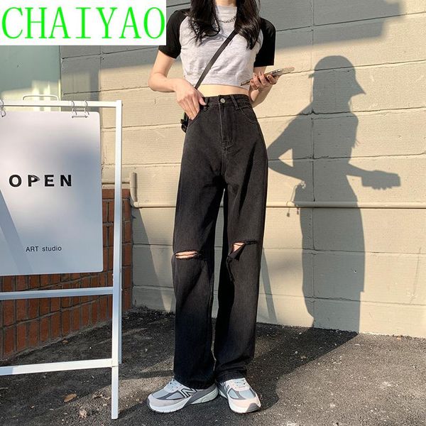 women's jeans black summer 2021 high waist slim hole draping straight loose floor pants, Blue
women's jeans black summer 2021 high waist slim hole draping straight loose floor pants, Blue