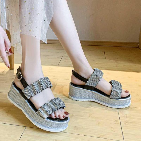 sandals 2021 shoes women summer fashion rhinestone design platform ladies wedges buckle strap peep toe casual, Black
sandals 2021 shoes women summer fashion rhinestone design platform ladies wedges buckle strap peep toe casual, Black