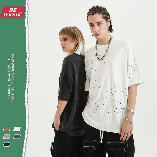 be men's wear | 2021 summer irregular handmade hole washing old short sve street fashion brand high street t-shirt, White;black 
be men's wear | 2021 summer irregular handmade hole washing old short sve street fashion brand high street t-shirt, White;black