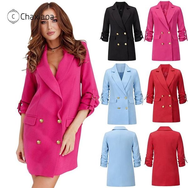 women's suits & blazers chaxiaoa 2021 autumn winter double-breasted suit jacket casual fashion loose long-sleeved plus size clothing x6, White;black
women's suits & blazers chaxiaoa 2021 autumn winter double-breasted suit jacket casual fashion loose long-sleeved plus size clothing x6, White;black