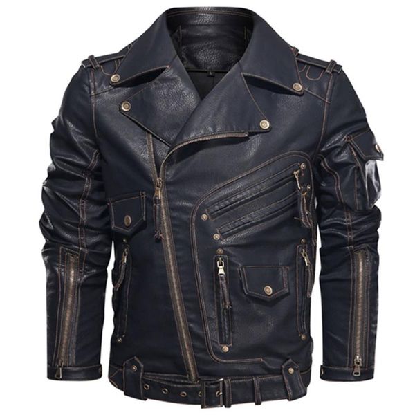 men's fur & faux winter mens leather jacket men fashion motorcycle pu cool zipper pockets coats eu size, Black
men's fur & faux winter mens leather jacket men fashion motorcycle pu cool zipper pockets coats eu size, Black