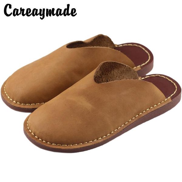 slippers careaymade-head layer cowskin slipper sandals women flat-soled shoes women's retro literary semi-slipper handmade, Black
slippers careaymade-head layer cowskin slipper sandals women flat-soled shoes women's retro literary semi-slipper handmade, Black
