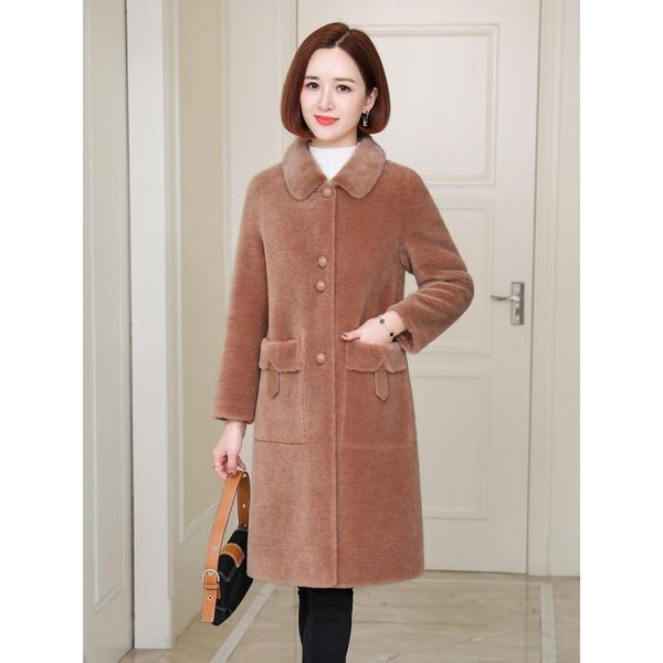 women's fur & faux ptslan 2021 real wool outerwear classic winter fashion good quality natural sheep coat medium style7661, Black
women's fur & faux ptslan 2021 real wool outerwear classic winter fashion good quality natural sheep coat medium style7661, Black
