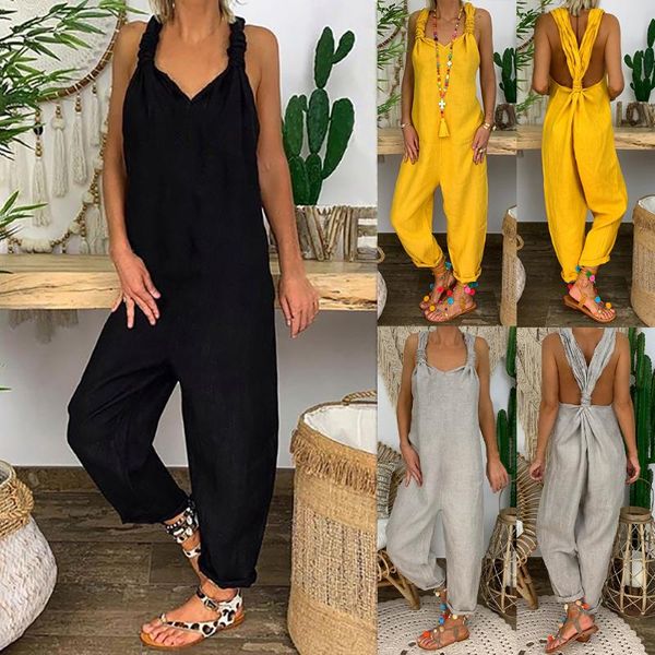 women's jumpsuits & rompers women casual solid strappy dungarees vintage cotton linen loose party long overalls fashion 2021, Black;white
women's jumpsuits & rompers women casual solid strappy dungarees vintage cotton linen loose party long overalls fashion 2021, Black;white