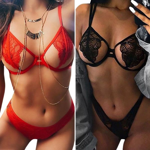 Bras Sets Women Sexy Hollow Out Bar Glamour Sheer Lace Lingerie Underwear Exotic Apparel Sleepwear Nightwear Set 2Pcs, Red;black
Bras Sets Women Sexy Hollow Out Bar Glamour Sheer Lace Lingerie Underwear Exotic Apparel Sleepwear Nightwear Set 2Pcs, Red;black