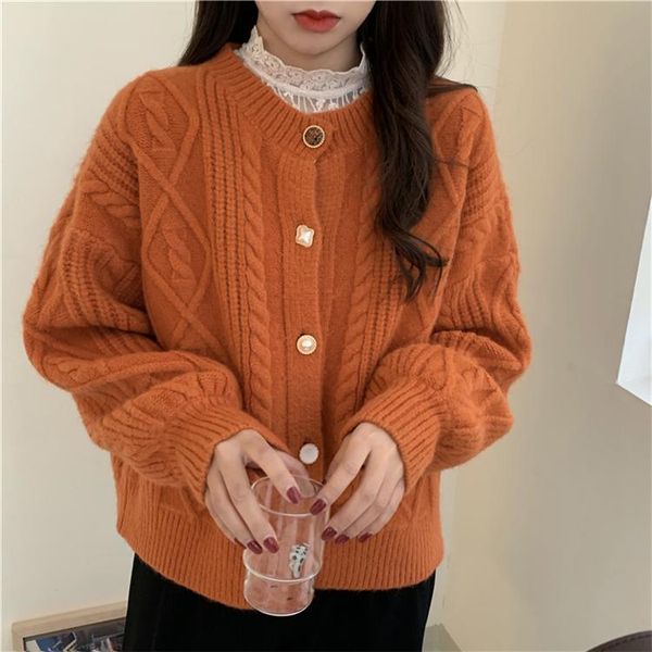 women's knits & tees vintage knitted women sweater cardigan o-neck long sleeve single breasted warm sweaters autumn winter casual knit, White
women's knits & tees vintage knitted women sweater cardigan o-neck long sleeve single breasted warm sweaters autumn winter casual knit, White