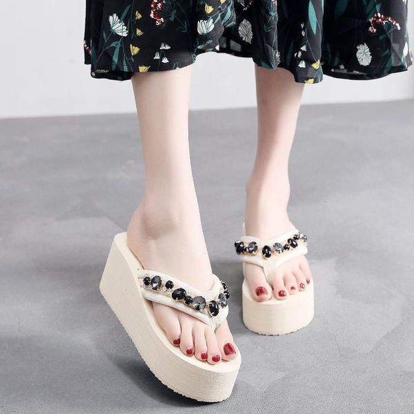 dress shoes slippers women's summer fashion crystal flip-flop flip-flops non-slip platform beach outer wear qqtr, Black
dress shoes slippers women's summer fashion crystal flip-flop flip-flops non-slip platform beach outer wear qqtr, Black