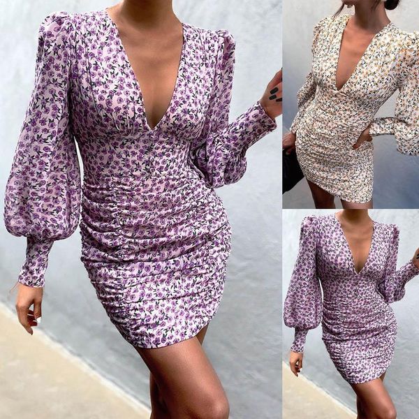 casual dresses women deep v button bodycon dress vintage floral print party lady fashion elegant lantern sleeve draped mini, Black;gray
casual dresses women deep v button bodycon dress vintage floral print party lady fashion elegant lantern sleeve draped mini, Black;gray