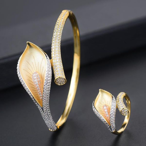 earrings & necklace larrauri trendy lily flower bangle/ring jewelry sets for women zircon crystal dubai wedding bridal, Silver
earrings & necklace larrauri trendy lily flower bangle/ring jewelry sets for women zircon crystal dubai wedding bridal, Silver
