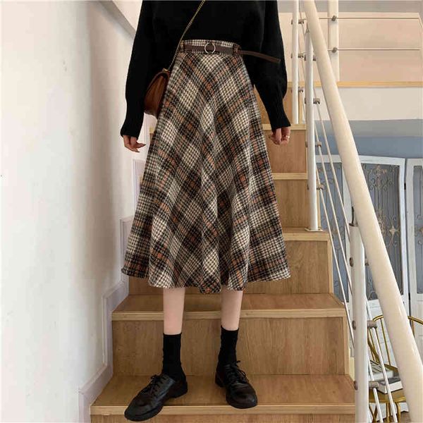skirts autumn line chess loose khaki female skirt fashion belt lange rokken voor vrouwen winter, Black
skirts autumn line chess loose khaki female skirt fashion belt lange rokken voor vrouwen winter, Black