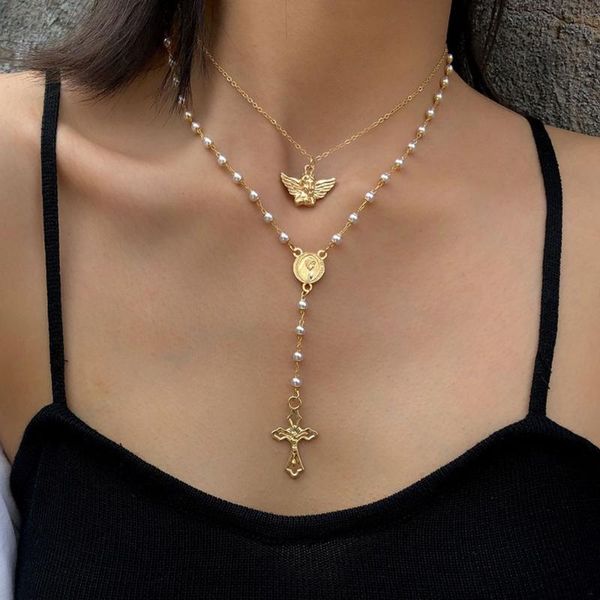 pendant necklaces long tassel cross jesus virgin mary rosary pearl beads necklace women catholic christian religious, Silver
pendant necklaces long tassel cross jesus virgin mary rosary pearl beads necklace women catholic christian religious, Silver