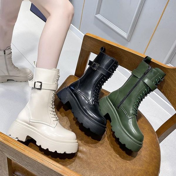 boots thick-soled women's spring and autumn british style 021 soft leather white booties joker, Black
boots thick-soled women's spring and autumn british style 021 soft leather white booties joker, Black