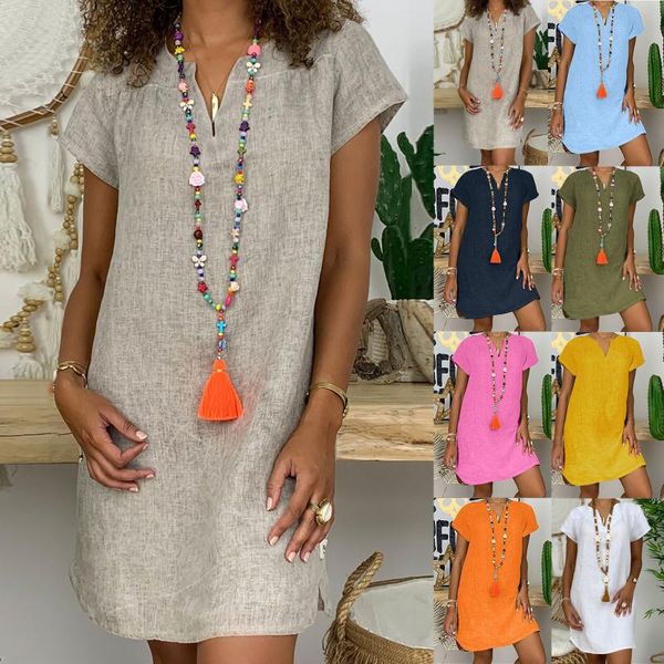 casual dresses dress woman short sleeve v-neck vacation ladies plus size solid color mini shift vestidos mujer verano, Black;gray
casual dresses dress woman short sleeve v-neck vacation ladies plus size solid color mini shift vestidos mujer verano, Black;gray