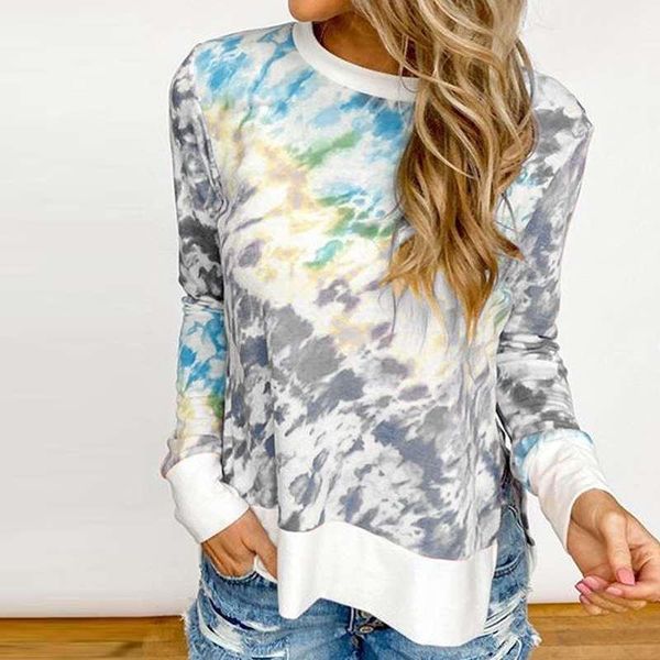 women's blouses & shirts tie-dye print casual blouse 2021 autumn fashion long sleeve pullover loose tunic blusas femme plus size 3xl, White
women's blouses & shirts tie-dye print casual blouse 2021 autumn fashion long sleeve pullover loose tunic blusas femme plus size 3xl, White
