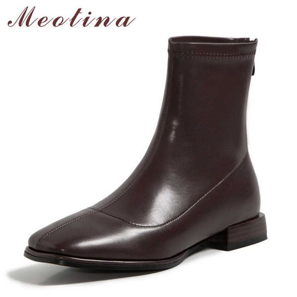 meotina short boots women shoes square toe thick heels stretch boots low heel zipper ankle boots female autumn winter coffee 210608, Black
meotina short boots women shoes square toe thick heels stretch boots low heel zipper ankle boots female autumn winter coffee 210608, Black