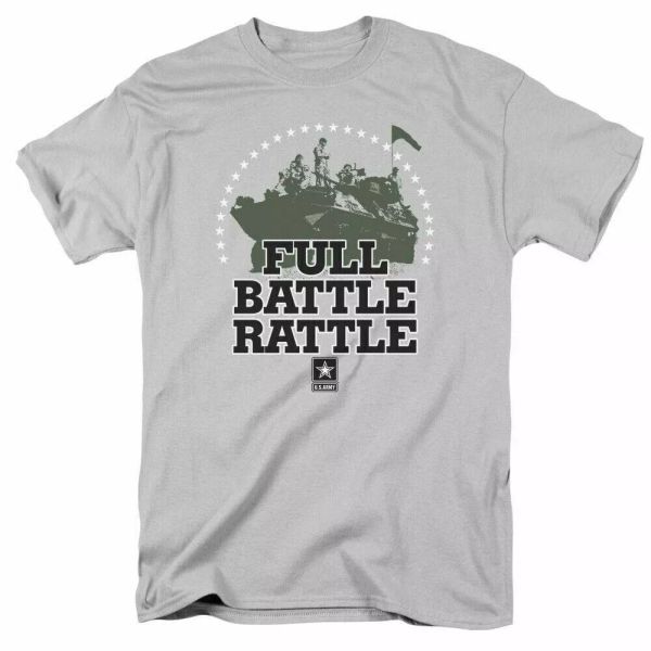 u.s. army full battle rattle t shirt mens licensed usa military tee silver, White;black
u.s. army full battle rattle t shirt mens licensed usa military tee silver, White;black