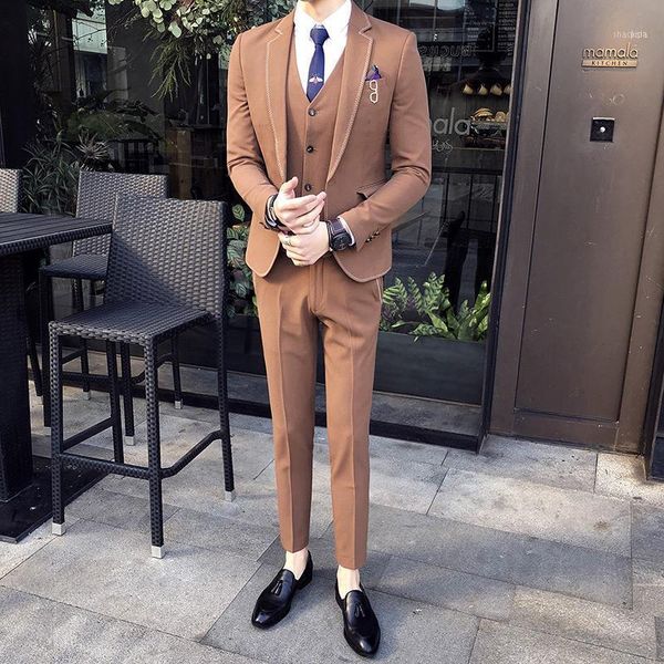 mens wedding suits 2021 3 piece with pants khaki tuxedo gentleman traje hombre formal elegant costume slim1, White;black
mens wedding suits 2021 3 piece with pants khaki tuxedo gentleman traje hombre formal elegant costume slim1, White;black