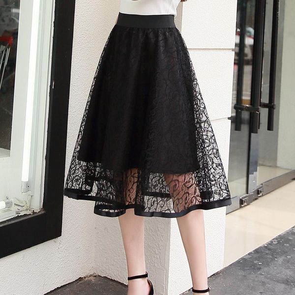 skirts 2021 autumn elastic waist slimming simple solid color mesh skirt hollow high lady a-line long, Black
skirts 2021 autumn elastic waist slimming simple solid color mesh skirt hollow high lady a-line long, Black