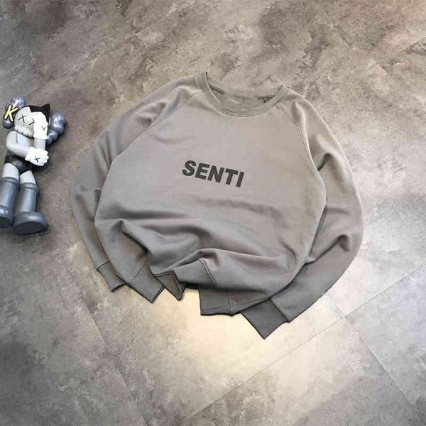 2022 factory wholesale new early autumn es + high street chest thick offset letter skin white cement gray round neck lovers' sweater, Black
2022 factory wholesale new early autumn es + high street chest thick offset letter skin white cement gray round neck lovers' sweater, Black