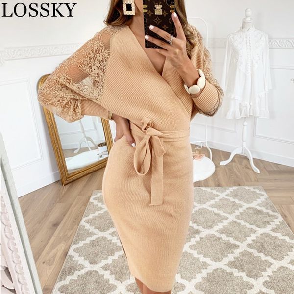women lace parchwork knitted elegant party mini dress khaki v neck belt split tunic autumn winter casaul wrap vestido 210520, Black;gray
women lace parchwork knitted elegant party mini dress khaki v neck belt split tunic autumn winter casaul wrap vestido 210520, Black;gray