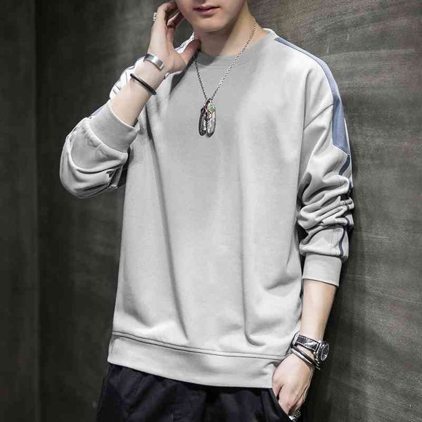 2021 spring and autumn new korean round neck long sleeve sweater trend t-shirt coat men's fashion brand bottomed shirt, Black
2021 spring and autumn new korean round neck long sleeve sweater trend t-shirt coat men's fashion brand bottomed shirt, Black