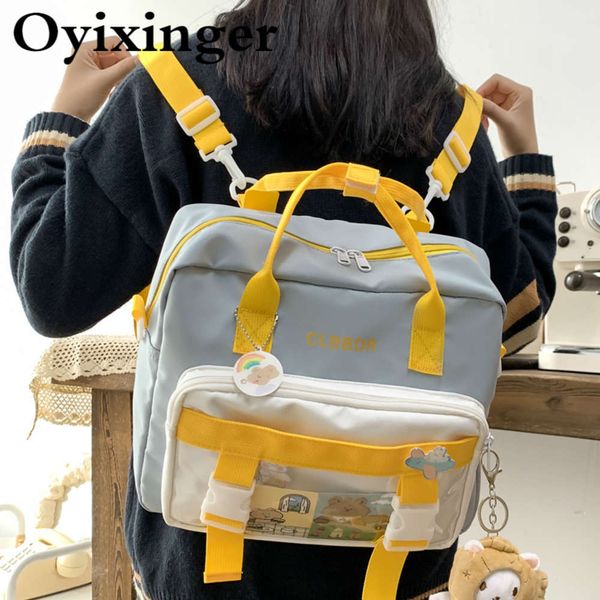 Designer schoolbagOYIXINGER New Contrast Color School Bag Multifunction Waterproof Nylon Backpack For Teenage Girls College Style Crossbody Bags
Designer schoolbagOYIXINGER New Contrast Color School Bag Multifunction Waterproof Nylon Backpack For Teenage Girls College Style Crossbody Bags