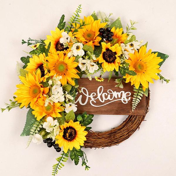 decorative flowers & wreaths garland sunflower wreath artificial flower for front door hanging 40cm party décor simulation leaf sunflowers
decorative flowers & wreaths garland sunflower wreath artificial flower for front door hanging 40cm party décor simulation leaf sunflowers