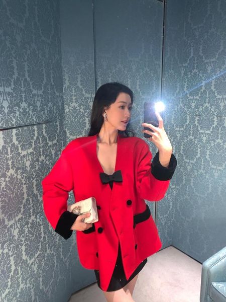spring luxury women red v neck double breasted loose wool jacket coat for female casual outerwear gdnz 12.22 women's jackets, Black;brown
spring luxury women red v neck double breasted loose wool jacket coat for female casual outerwear gdnz 12.22 women's jackets, Black;brown