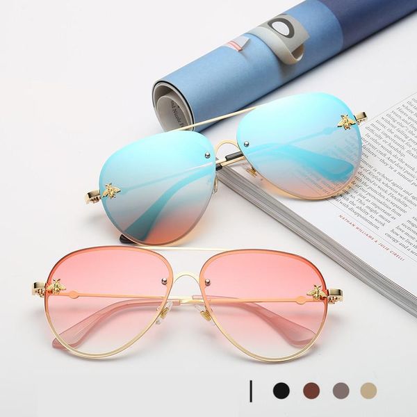 sunglasses english letters small bees round women brand glasses designer fashion uv400, White;black
sunglasses english letters small bees round women brand glasses designer fashion uv400, White;black