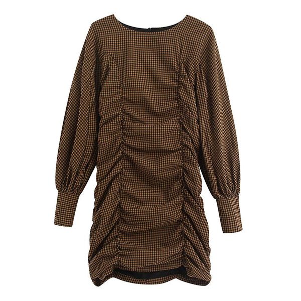 casual dresses floy fashion mini women elegant puff sleeve o neck dress fold plaid printed ladies, Black;gray
casual dresses floy fashion mini women elegant puff sleeve o neck dress fold plaid printed ladies, Black;gray