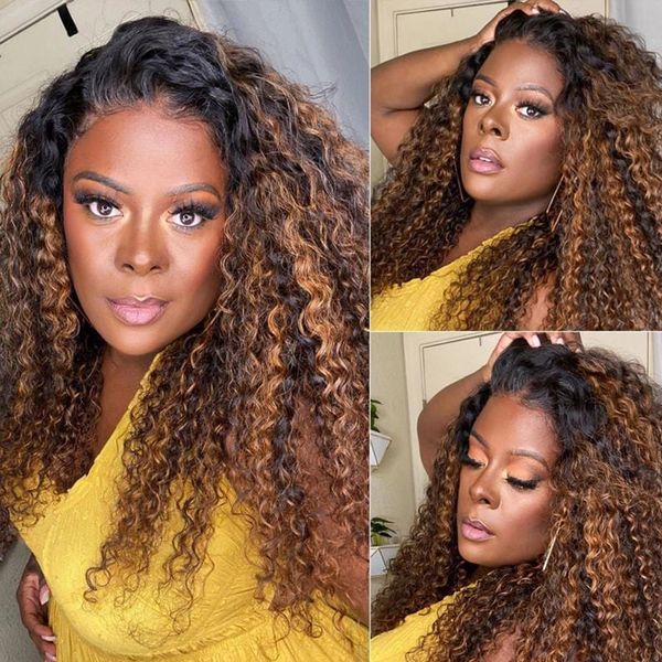ombre brown deep curly lace front human hair wig pre plucked 360 lace frontal wigs dark roots silk full laces humans hairs, Black
ombre brown deep curly lace front human hair wig pre plucked 360 lace frontal wigs dark roots silk full laces humans hairs, Black