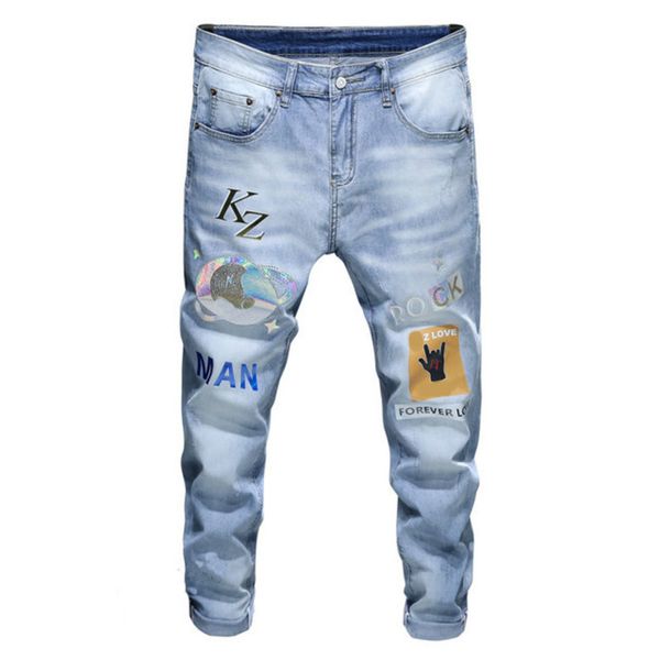 men's jeans fashion sweat knee protector patchwork high street fashions jogger trousers men elastic waist harem pant pencil 32, Blue
men's jeans fashion sweat knee protector patchwork high street fashions jogger trousers men elastic waist harem pant pencil 32, Blue