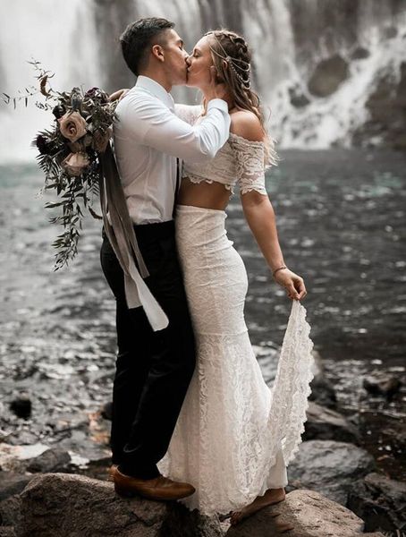 full lace two pieces mermaid wedding dresses 2021 bateau neck half sleeves summer bride formal gowns sweep train trumpet vestidos, White
full lace two pieces mermaid wedding dresses 2021 bateau neck half sleeves summer bride formal gowns sweep train trumpet vestidos, White