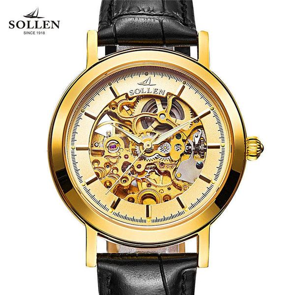 wristwatches sollen solon hollow business waterproof belt local gold watch automatic mechanical, Slivery;brown
wristwatches sollen solon hollow business waterproof belt local gold watch automatic mechanical, Slivery;brown