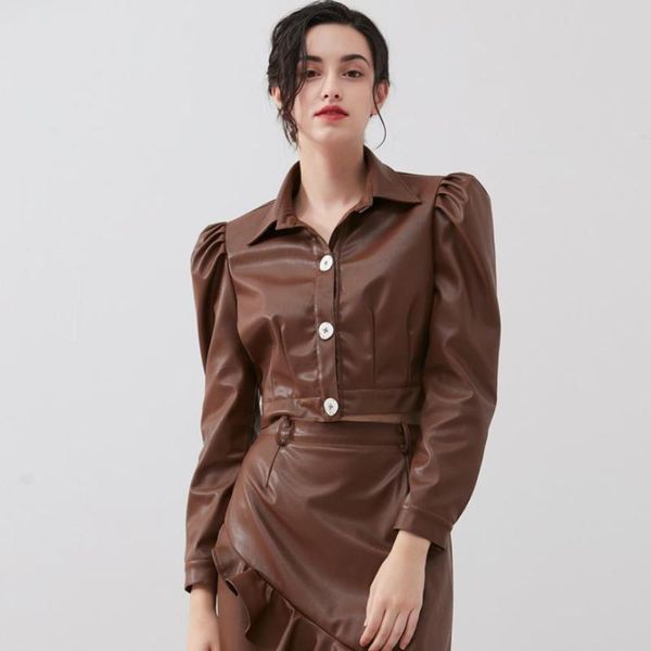 women's leather & faux autumn spring locomotive shoulder pads pu jacket female single breasted was thin motorcyle jackets coat f1987 wh, Black
women's leather & faux autumn spring locomotive shoulder pads pu jacket female single breasted was thin motorcyle jackets coat f1987 wh, Black