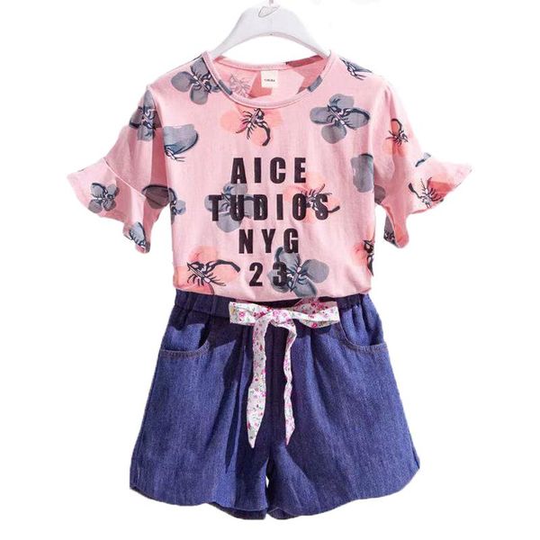 flower girls clothing set fashion cotton letter t-shirt + short jeans 2pcs suit for girl children birthday present kids clothes sets, White
flower girls clothing set fashion cotton letter t-shirt + short jeans 2pcs suit for girl children birthday present kids clothes sets, White
