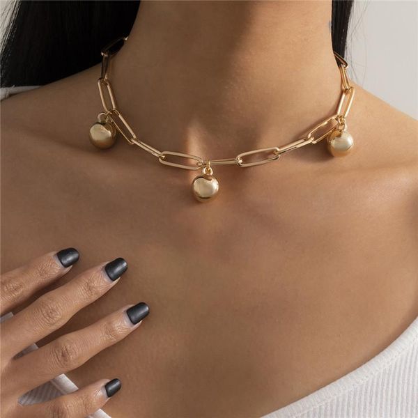 chains aomu summer trend punk simple metal ccb ball female short necklace single layer gold chain clavicle for women jewelry gift, Silver
chains aomu summer trend punk simple metal ccb ball female short necklace single layer gold chain clavicle for women jewelry gift, Silver