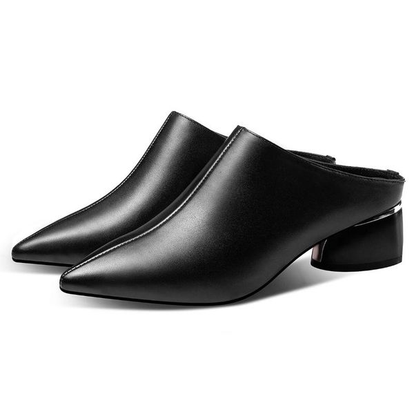 dress shoes women's genuine leather slip-on mules leisure summer slides pointed toe casual pumps comfortable, Black
dress shoes women's genuine leather slip-on mules leisure summer slides pointed toe casual pumps comfortable, Black