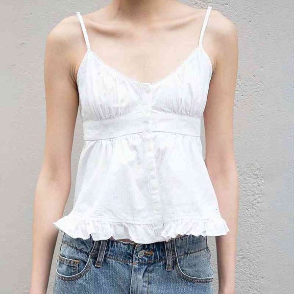 white simple cotton camis women summer v neck sleeveless ruffles hem tank femme vintage camis chic
white simple cotton camis women summer v neck sleeveless ruffles hem tank femme vintage camis chic