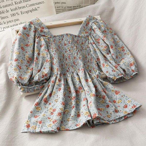 women's blouses & shirts women slim puff sleeve sweet all-match classic french fresh summer ladies pleated stylish floral woman clothe, White
women's blouses & shirts women slim puff sleeve sweet all-match classic french fresh summer ladies pleated stylish floral woman clothe, White