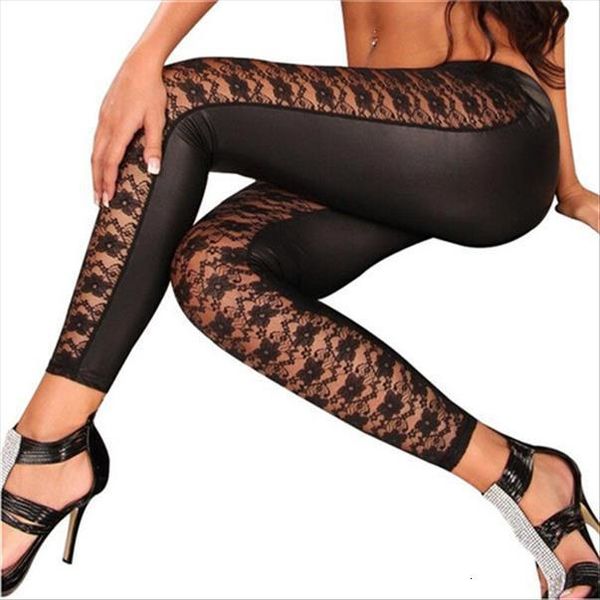 1pcs leather pants womens legging flower lace mesh stitching solid black long for nightclub dancing perspective
1pcs leather pants womens legging flower lace mesh stitching solid black long for nightclub dancing perspective