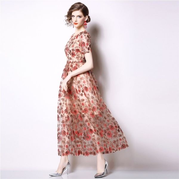 est summer women brand designer overlay floral embroidery dresses female short sleeve vintage party boho mesh lace dress 210514, Black;gray
est summer women brand designer overlay floral embroidery dresses female short sleeve vintage party boho mesh lace dress 210514, Black;gray