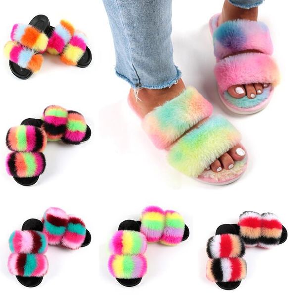 spring /summer 2021 double-layer fur women's wear sandals fashion home flat colored ms flip flop slippers, Black
spring /summer 2021 double-layer fur women's wear sandals fashion home flat colored ms flip flop slippers, Black